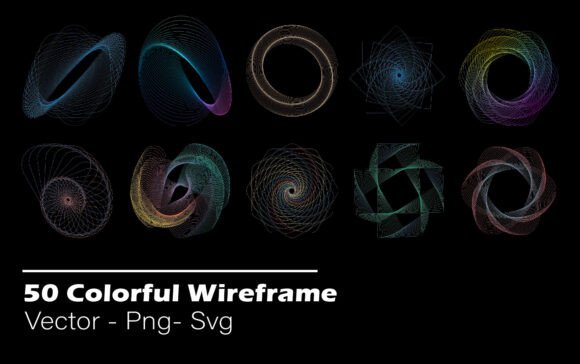 50 Shapes Vector Colorful Wireframe: A Creative Toolkit for Modern Designers