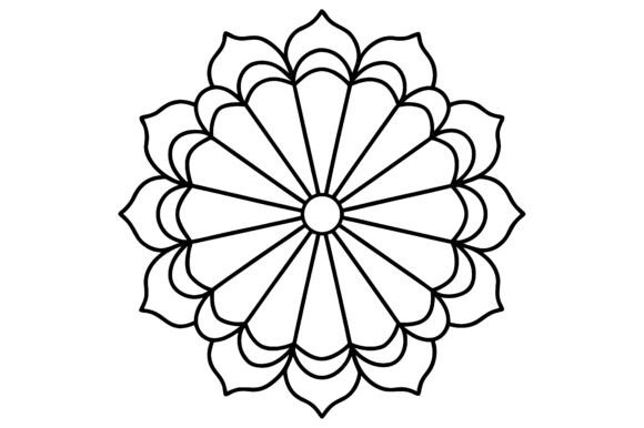 Abstract Seashell Mandala Minimal Line Art: A Versatile Design Asset