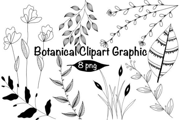 Botanical Clipart, Lineart Bundle: Minimalist Floral Design Elements for Versatile Creativity
