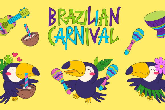 Brazilian Carnival Stikers: Infusing Energy into Visual Projects