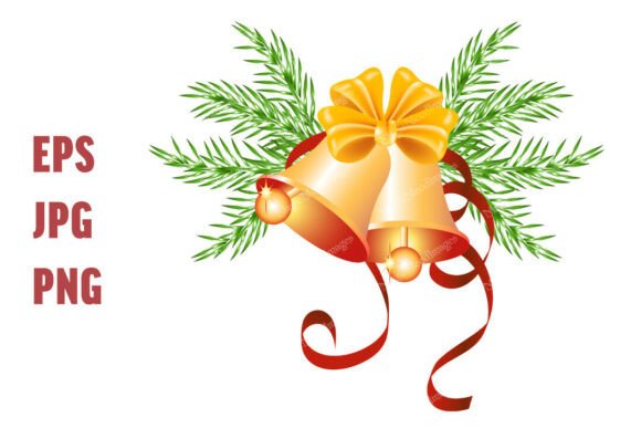 Christmas Golden Bells with Bow Spruce