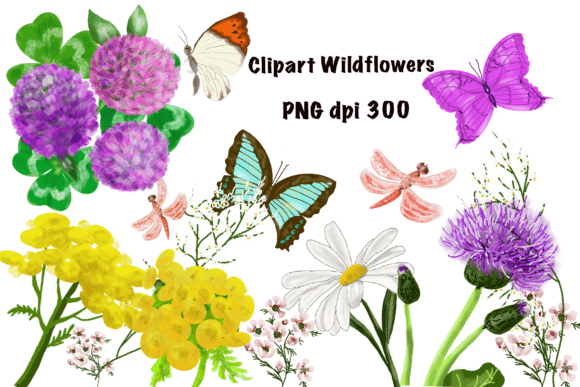 Clipart Wildflowers: Simple Rustic Designs for Creative Projects
