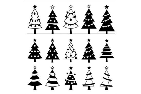 Collection of Christmas Tree Silhouettes: A Versatile Design Asset