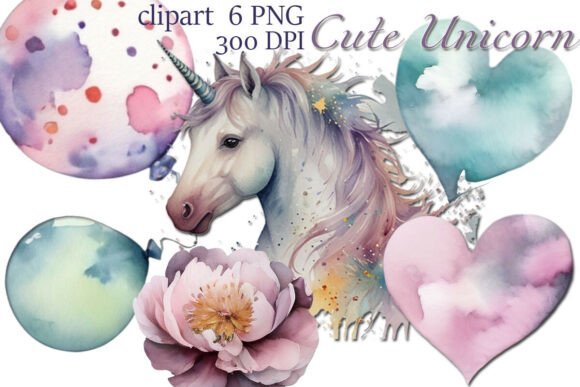 Cute Unicorn Clipart PNG for Creative Projects