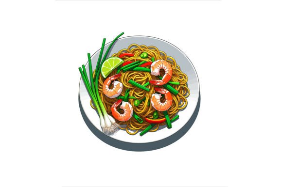 Delicious Shrimp Pad Vector Art for Creative Projects