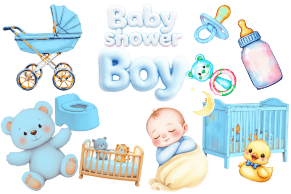 Delightful Baby Shower Boy Clipart for Creators