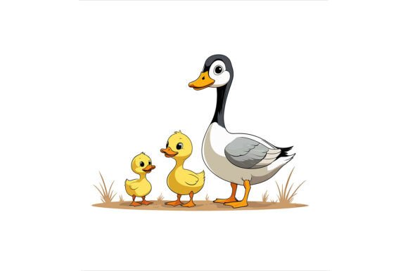 Goose with Two Ducklings: A Versatile Design for Creative Projects