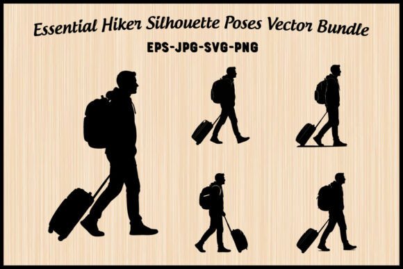 Trekking Adventure Silhouette Poses: A Visual Tool for Outdoor-Themed Creatives