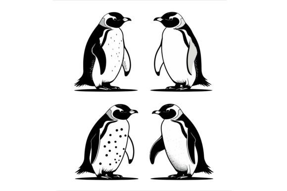 Vector Art of Four Penguins: A Versatile Design Resource