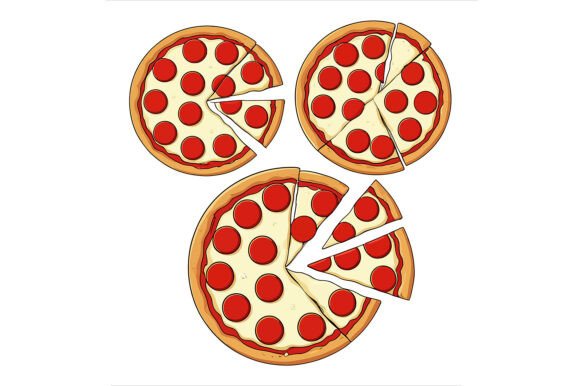 Vector Art of Three Delicious Pizzas