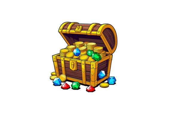 Vector Art of Treasure Chest: Creative Design Flexibility for Every Project