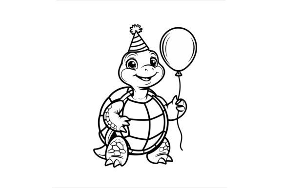 Vector Art of Turtle with Party Hat: A Versatile Design for Creative Projects