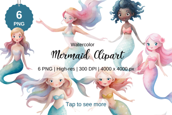 Watercolor Mermaid Clipart & PNG Guide